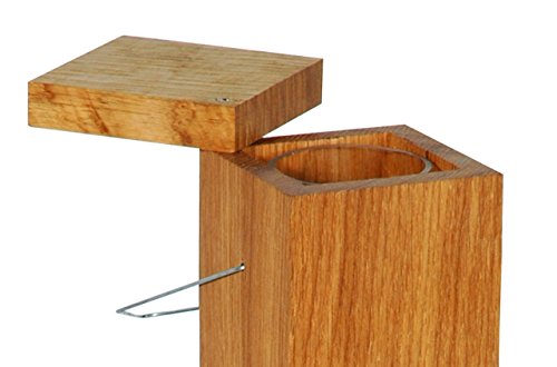 Luxus-Vogelhaus 46770e Edler Futterspender für Vögel, aus Holz (Eiche) für Garten, Balkon, mit Futtersilo (UV-resistent), Metallbügel zum Aufhängen – Vogelfutterstation Vogelfutterspender - 2