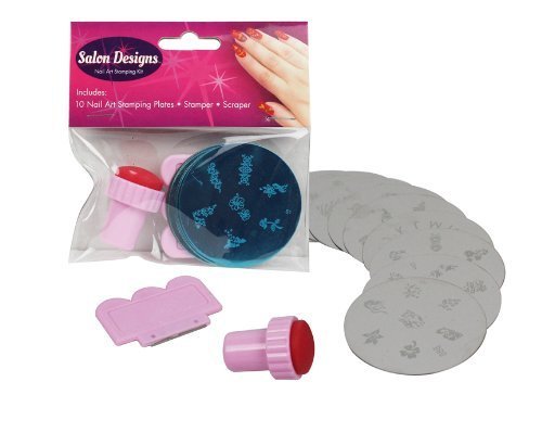 Sindy Nail Art DIY Nail Art Stamping Kit- 10 Manicure Plate Set with Polish Stamper and Scraper by Salon Designs (kit)