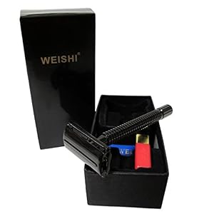 WEISHI PVD-Black-Plating Long Handle Version Butterfly Open Double Edge Safety Razor Twist to Open Men's Shaver - Image 4