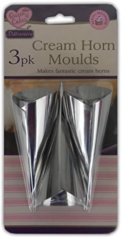 3PC CREAM HORN MOULDS - BAKING TOOL MOLDS COOKING BAKE PASTRY CONE FORMS PASTRIES