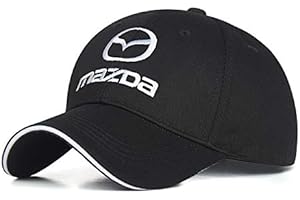 DSFG Männlich und weiblich einstellbares Auto-Logo Baseballmütze Reisemütze Rennmütze (fit Mazda Schwarz)