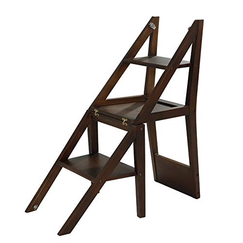 Preisvergleich Produktbild Ibuprofen Stuhlhocker Tritthocker Blumenständer-Innenständer Mehrzweck-Klappleiter für Den Haushalt / Massivholz-Leiterstuhl mit Doppeltem Verwendungszweck