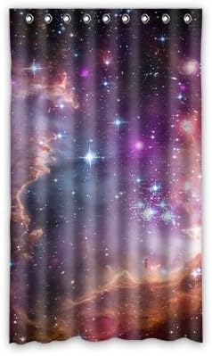 Doubee Custom Galaxy Blackout Curtain Polyester Valance With Eyelet Ring Top 50"x84" (one piece)