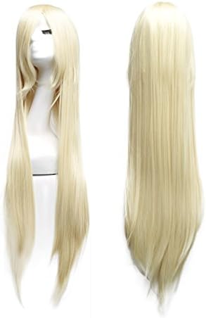 Sevada Long Straight Anime Cosplay Wig With Fringe, Heat-Resistant Synthetic Fibre Hair + Hair Net for Carnival Halloween Party Fancy Dress