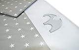 Amilian Baby Bettwäsche Design: X10(Elefant-Sternchen grau), 80x80 cm + 35x40 cm