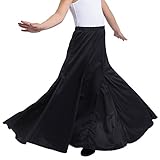Monocolor negra Happy Dance EF052 - Falda de Flamenco para niñas, Color Negro, Talla 12