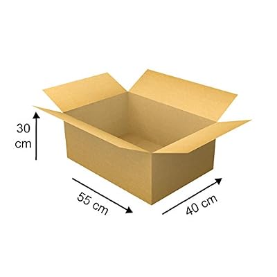 FitYo Lot de 20 cartons à simple cannelure renforcé- 550 x 350 x 300 mm Spécial Déménagement