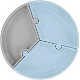 OiOi Puzzle Vakum Tabanlı Silikon Tabak Mineral Blue-Powder Grey