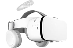 AYANGRISE 3D Virtual Reality VR Headset, VR Glasses Goggles with Bluetooth Headset, Compatible with iOS/Android, for iPhone Apple Android mobile phones, for iPhone/Samsung Movies and Games