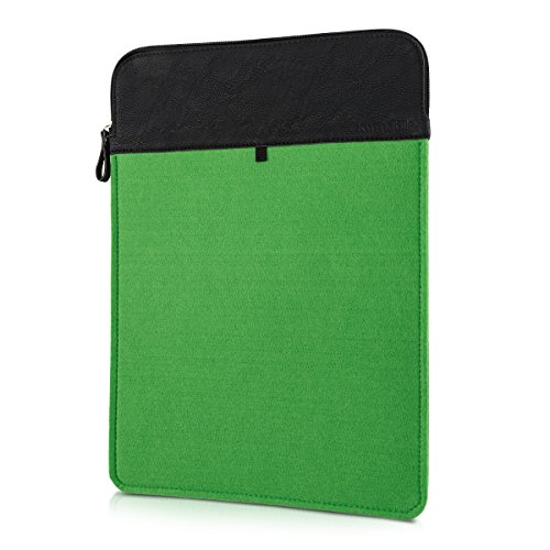kwmobile Laptoptasche Filz Sleeve für 15″ 15,6″ Laptop / Ultrabook – Notebook Tasche Schutzhülle Laptop Case Hülle in Grün Schwarz Innenmaße: ca. 42 x 29 cm - 4