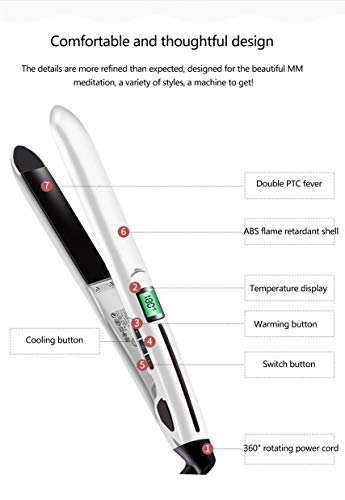 Hair Straightener LCD Display Roll Straight Dual-Use Electric Splint Short Hair Inside Buckle Hair Curler Straightening Plate Perm Gold