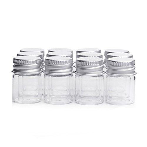 10Pcs / 5ML leer Probe Gläser Ampullen Glas Flaschen Gläser Fläschchen Fall Behälter mit Schraubkappen,Transparent