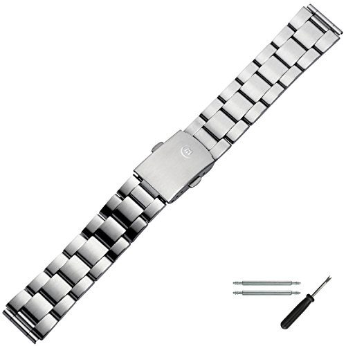 Uhrenarmband 18mm Edelstahl MATT silber - Uhrband inkl. Wechselanstoß 20mm, Federstege & Werkzeug - Metallband mit matter Oberfläche passend für Herren Uhren - Uhrenarmbänder von Marburger seit 1945 Uhrenarmband 18mm Edelstahl MATT silber - Uhrband inkl. Wechselanstoß 20mm, Federstege & Werkzeug - Metallband mit matter Oberfläche passend für Herren Uhren - Uhrenarmbänder von Marburger seit 1945