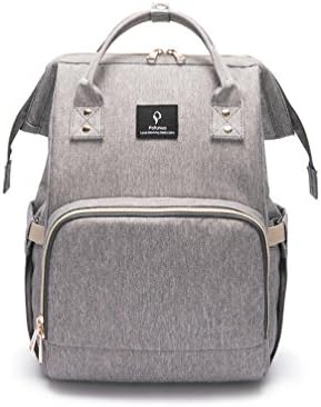 XibeiTrade USB Charging Mummy Nursing Backpack Baby Care Maternity Bag (Grey)