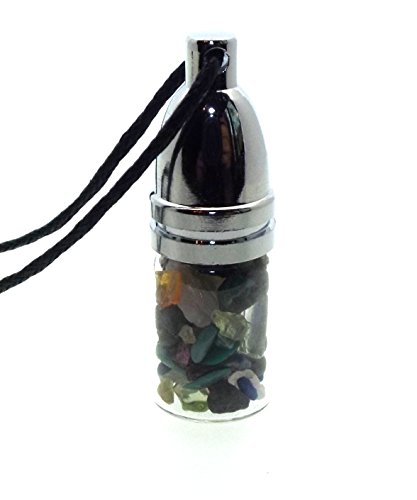 Angelic Reiki Gemstone Glass Mojo Bottle Pendant