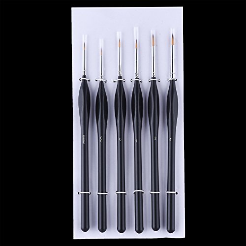 Mudder 6 Stück Pinsel Kunst Malerei Zubehör für Aquarell Öl Acryl Handwerk Kunstgemälde (Schwarz) - 7