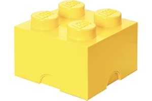 ROOM COPENHAGEN LEGO Aufbewahrungsstein, 4 Noppen, Stapelbare Aufbewahrungsbox, 5,7 l, hellgelb