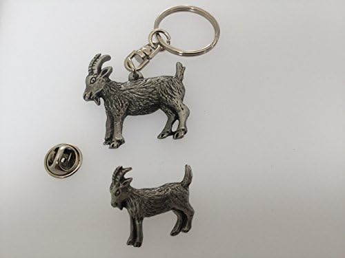 Billy Goat Pewter Keyring And Button Badge Box Set