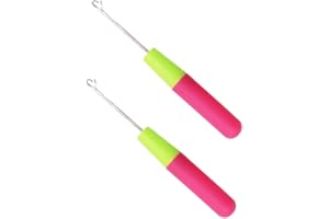CCLKHY Plastic Handle Crochet Needle, 2 Pack Latch Crochet Hooks, Crochet Needle Hair, Hair Extension Latch Needle Hook, for DIY, Craft, Braiding