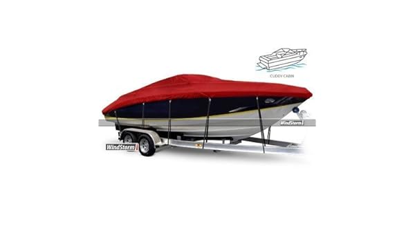 Eevelle Wscdy20102b Red Windstorm Semi Custom Boat Cover