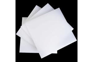 Vit styv PP-plastark 100x100 mm polypropylenskiva Vattentät livsmedelsgodkänd hållbar slät yta(6mm 5 pieces)