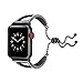 Produktbild QHJ Für Apple Watch Serie Armband 3 2 1 42mm,Hollow Stainless Girl Retro Armbandarmband (Schwarz)