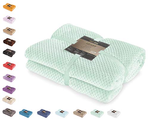 DecoKing Scandanavian style Blanket microfibre cosy Blanket Fleece bedspread Soft smooth Cuddly, Mic
