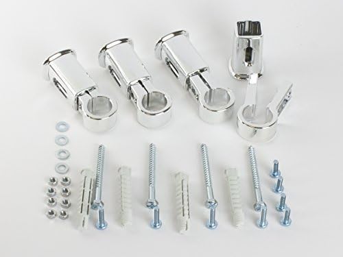 Universal Clamp Chrome Brackets for 25mm tubes diameter Flat / Straight Heated Towel Rail Radiator