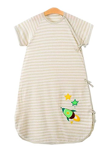 Chilsuessy Baby Schlafsack Bio Baumwolle Sommer 0.5 Tog ungefüttert Kinderschlafsack Kurzarm