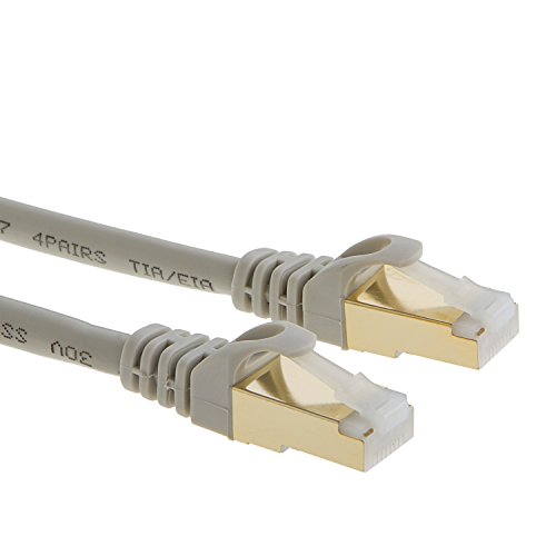 cablecreation (2er Pack) kurz CAT7 (Kategorie 7) doppelt geschirmt Ethernet Patch Kabel, 50U „vergoldet Kontakt, SSTP Netzwerk Kabel bis 10 Gigabit, Band Breite: 600MHz, 1,6 ft/0,5 m, Beige Farbe - 3