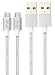 Produktbild MyGadget©-2 x Micro-USB Ladekabel aus Textil, verwicklungsicheres Nylon mit Metall USB-Anschluss (1 M) für Samsung Galaxy HTC Android Nokia (Weiss)