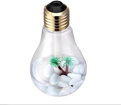 Flikool USB Bulb Air Humidifier 400ml Aroma Diffuser Colorful LED Night Light Nebulizer Mist Maker Purifier Atomizer for Home, Office, Bedroom, etc - Gold