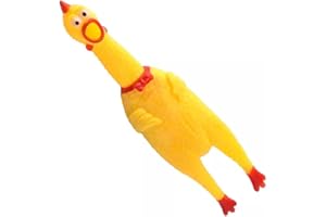 LATRAT Giocattolo per Cani Pollo urlante in Gomma Giallo Decompressione cigolante Piccolo Giocattolo, per Animali Domestici O Bambini