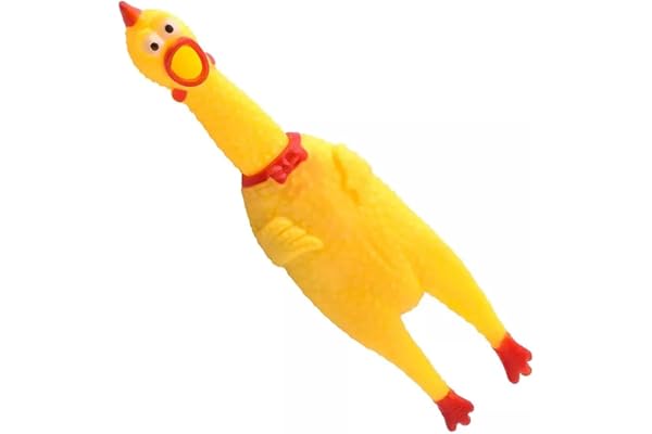 LATRAT Jouet pour Chien Poulet Hurlant en Caoutchouc Jaune Décompression Craquante Petit Jouet pour Animaux Domestiques