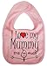 IiE, I love my Mummy this much, Unisex Feeding Bib, Pink