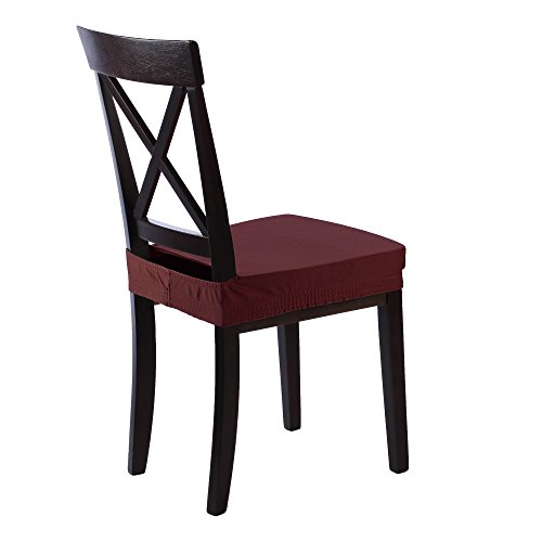 SCHEFFLER-HOME Marie wasserabweisende Sitzhussen 2 Stück, Stretch-Sitzbezug mit Lotus Effekt, Fleckschutz, elastische moderne Husse, Dekoration Sitz-Abdeckung aus Elastik-Stoff mit Gummiband für universelle Passform, bi-elastic Spannbezug – Bordeaux - 2