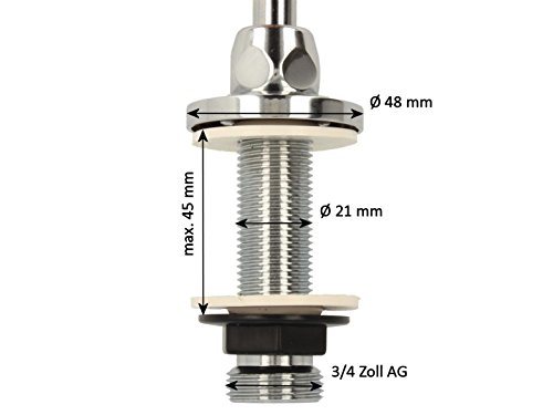 tecuro Spülendurchführung für Wandarmaturen – Wasserzuführung Geschirrspüler - 2