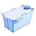 Produktbild Guotail Badewanne Kinder Falten Baby Schwimmen Portable Erwachsene Plastik Bad Tub Faltbare große Nicht aufblasbare Wäschekämmung Pool zu Hause,Blue