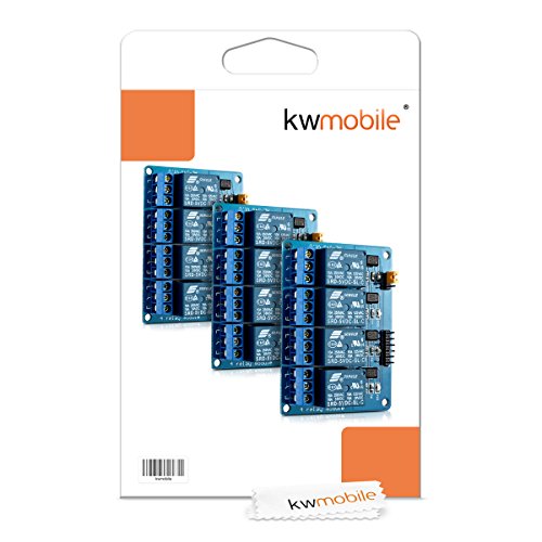 kwmobile 3X M  dulo de rel   5V para Arduino con 4 Canales - Set de 3 m  dulos de rel  s para Arduino con optoacoplador