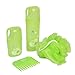 4 in 1 Green Plastic Shower Gel Bottle Bath Shower Pouf Comb w Plastic Bag