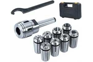 KATSU TOOLS KATSU MT2 Morse Taper Spring Collet Set 8 Pieces 4-16mm Gripping Range Precision Router Collet Chuck Extension Adapter for CNC Workholding Engraving Machine and Milling Lathe Tool 11023022