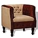 Produktbild Xingshuoonline Ledersessel mit Stoffbezug, Braun und Beige, Maße: 63 x 56 x 63 cm (B x T x H)