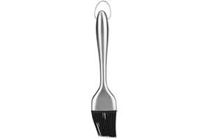 ZERODIS Brosse à Huile pour Barbecue Pinceau à Pâtisserie en Silicone Résistant à La Chaleur Outil de Torréfaction avec Poignée en Acier Inoxydable pour La Cuisson au Four, 20cm