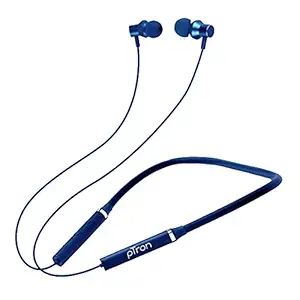 pTron Tangentbeat Bluetooth 5.0 Wireless Headphones with Deep Bass, Ergonomic Design, IPX4 Sweat/Waterproof Neckband, Magnetic Earbuds, Voice Assistant, Passive Noise Cancelation & Mic (Dark Blue)