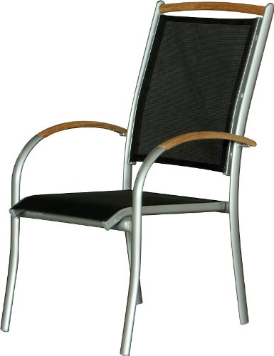 IB-Style - DIPLOMAT XXL Topqualität Gartenmöbel 13-Teilig | Fussbänke inklusive | Silber - Schwarz - Teak | Ausziehtisch bis 135-270 cm | Sicherheitsglas | Gartengruppe Gartengarnitur Sitzgruppe Gartenmöbelset