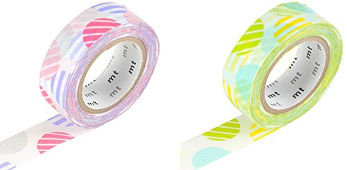 TapeFactory - Rollos de cinta adhesiva (2 unidades), color rosa y verde