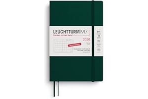 ‎LEUCHTTURM1917 LEUCHTTURM1917 372613 Monatsplaner & Notizbuch Paperback (B6+) 2026, 16 Monate (01 November 2025-28. Februar 2027), Softcover, Forest Green, Deutsch