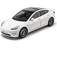 VARIYA ENTERPRISE® 1/24 Big Tesla Model 3 Toy Car Metal Pull Back Diecast Car with Openable Door and Sound Light, Gifts Toys for Kids【 White 】