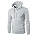 Produktbild Elecenty Herren Kapuzenpullover Pullover,Winterpullover Kapuzenjacke mit Kapuze Solide Mäntel Slim Fit Lange Ärmel Männer Bluse Outwear Tops Bluse Oberbekleidung Weihnachten (L, Grau)