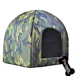 Picckola InternationalSmall Cat House for Kittens House Soft Warm Rabbit Hut Frustum-Shape Guinea Pig Bed Hideout with Removable Cushion (Color- Green, Pack of One)